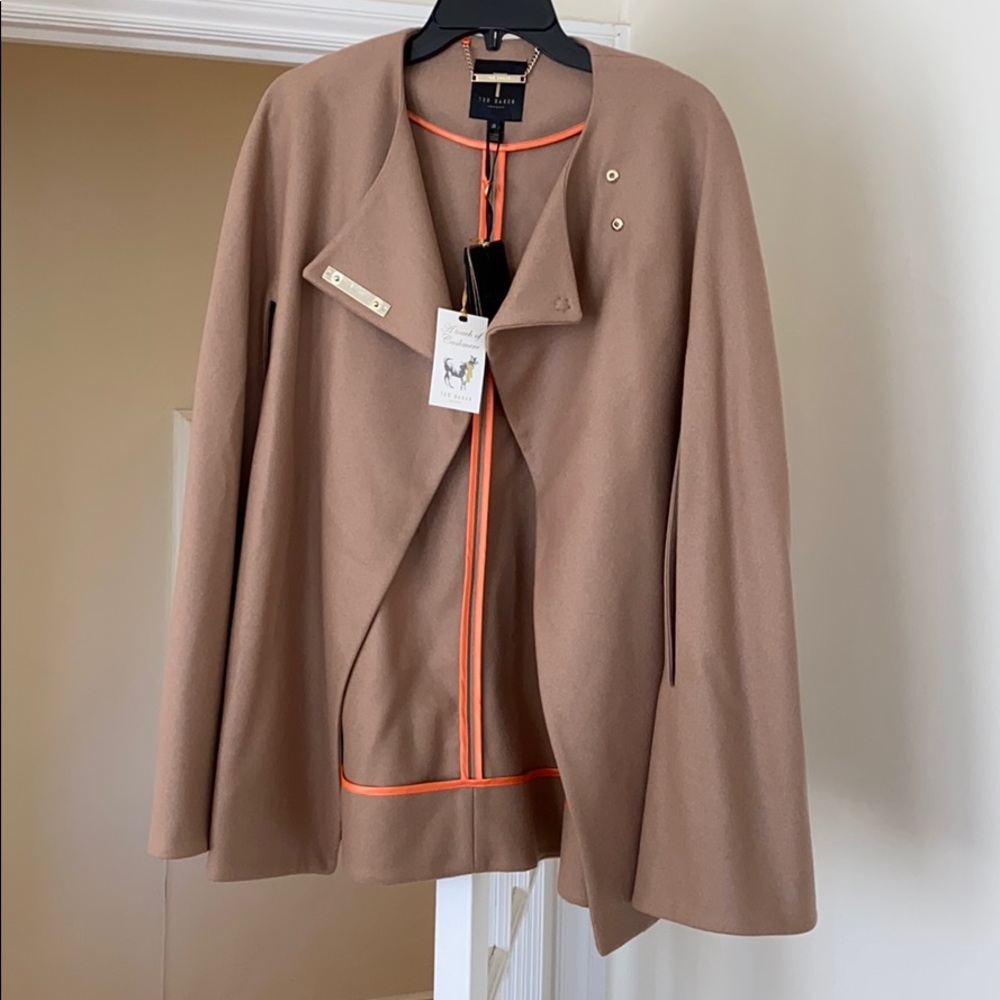 NWT Ted Baker London Taupe Cashmere Cape Size S